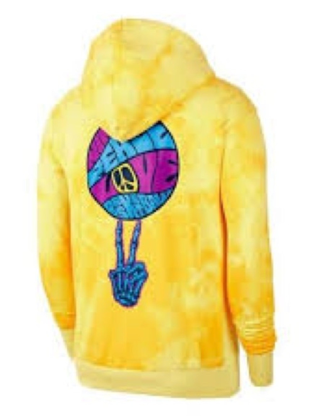 Nike Yellow Tie-Dye Hoodie Peace Love Basketball